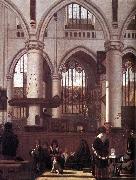 WITTE, Emanuel de The Interior of the Oude Kerk, Amsterdam, during a Sermon USA oil painting reproduction